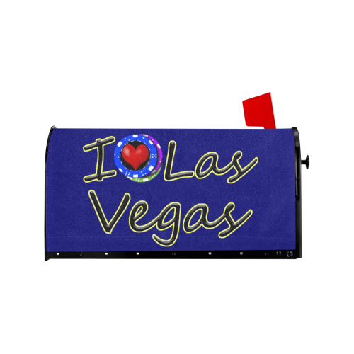 Las Vegas Love Poker Chips on Blue Mailbox Cover