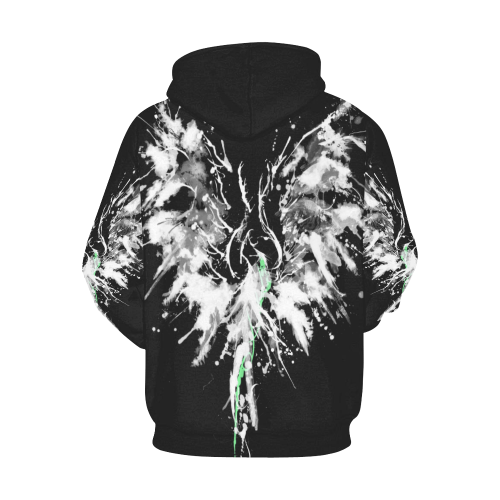 Phoenix - Abstract Painting Bird White 1 All Over Print Hoodie for Women (USA Size) (Model H13)