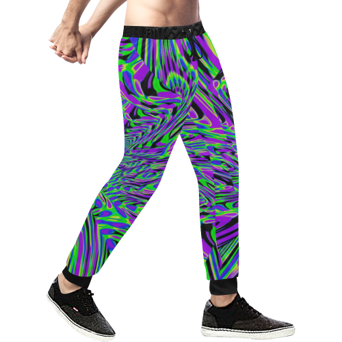 Purple Rave Fractal Men's All Over Print Sweatpants (Model L11)