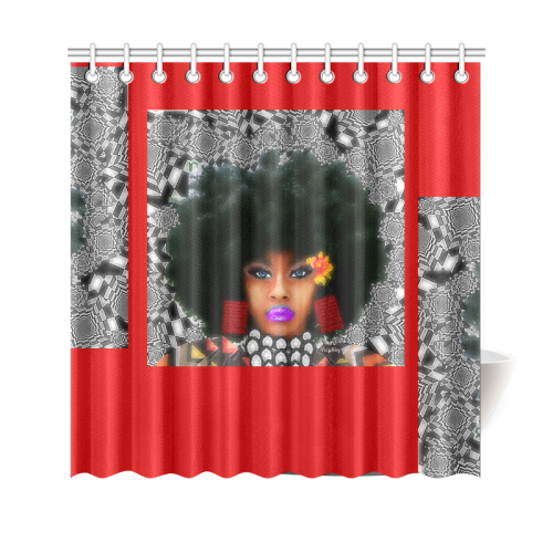 FUEL UP SHO CUR RED Shower Curtain 69"x70"
