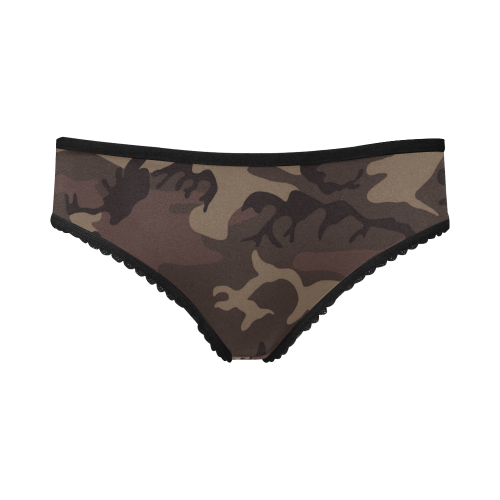 Camo Red Brown Women's All Over Print Girl Briefs (Model L14)
