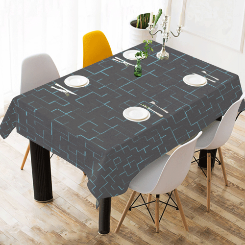 geometric Cotton Linen Tablecloth 60" x 90"