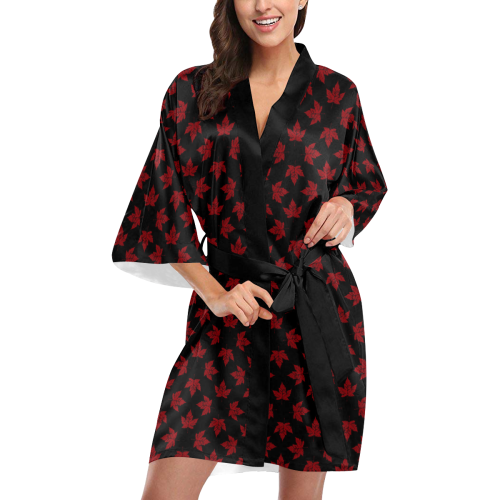 Cool Canada Robes Retro Black Kimono Robe