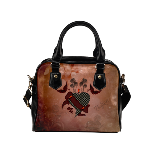 Heart with butterflies Shoulder Handbag (Model 1634)