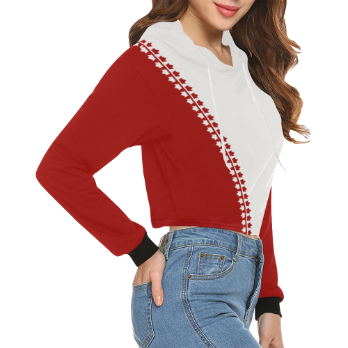 Classic Canada Hoodie All Over Print Crop Hoodie for Women (Model H22)