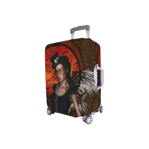 Steampunk lady with steampunk wings Luggage Cover/Small 18"-21"