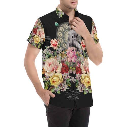 Nuit des Roses Revisited for Him Men's All Over Print Short Sleeve Shirt/Large Size (Model T53)