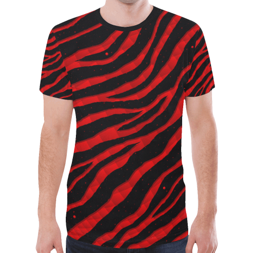 Ripped SpaceTime Stripes - Red New All Over Print T-shirt for Men/Large Size (Model T45)