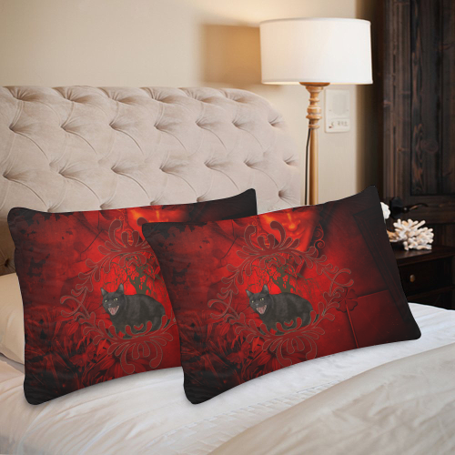 Funny angry cat Custom Pillow Case 20"x 30" (One Side) (Set of 2)