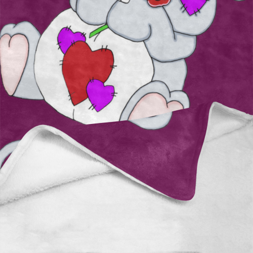 Valentine Mouse Purple Ultra-Soft Micro Fleece Blanket 40"x50"
