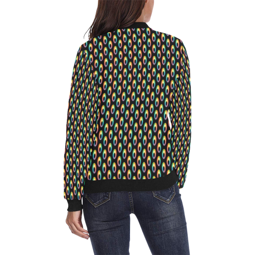 graphic circles All Over Print Bomber Jacket for Women (Model H36)