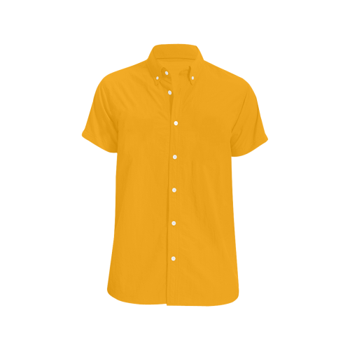 color orange Men's All Over Print Short Sleeve Shirt (Model T53)