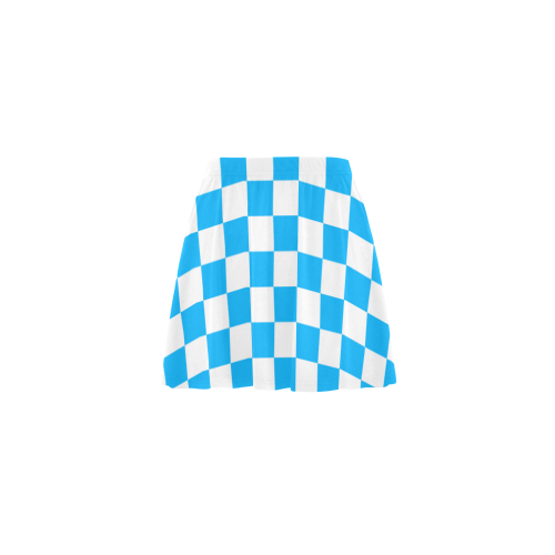Blue and White Checkerboard Mini Skating Skirt (Model D36)