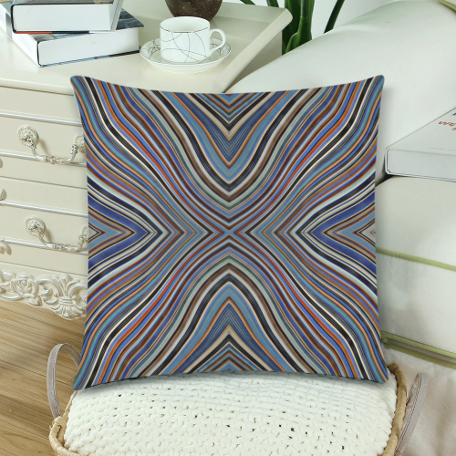 Wild Wavy X Lines 03 Custom Zippered Pillow Cases 18"x 18" (Twin Sides) (Set of 2)