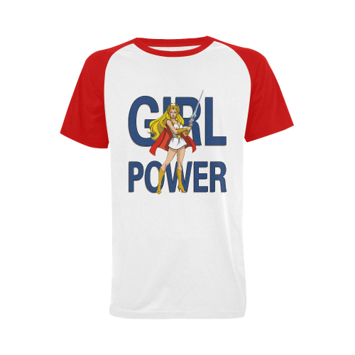 Girl Power (She-Ra) Men's Raglan T-shirt (USA Size) (Model T11)