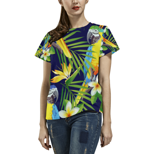 Parrot All Over Print T-Shirt for Women (USA Size) (Model T40)