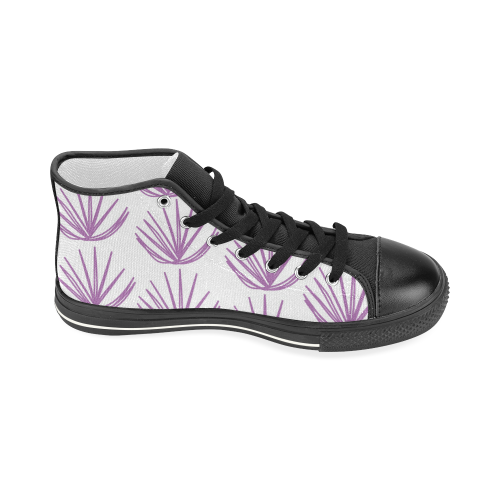 Design pink weeds shoes Women's Classic High Top Canvas Shoes (Model 017)
