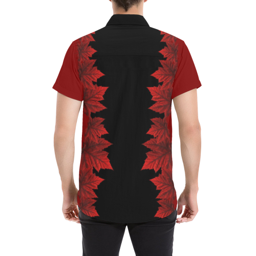 Canada Maple Leaf Plus Size Shirts Men's All Over Print Short Sleeve Shirt/Large Size (Model T53)