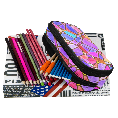 Mosaic Linda 1 by JamColors Pencil Pouch/Large (Model 1680)