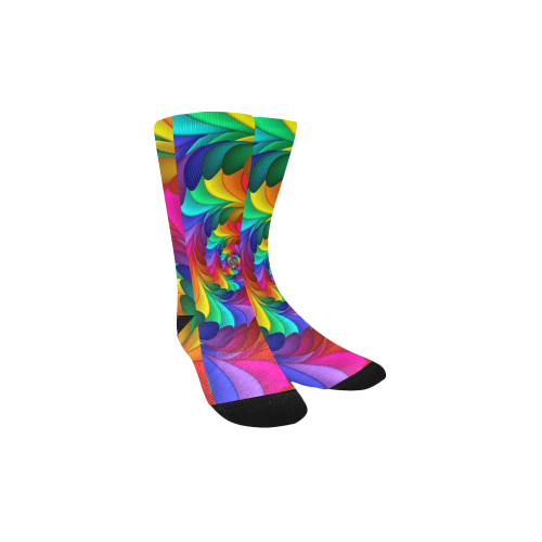 RAINBOW CANDY SWIRL Kids' Custom Socks