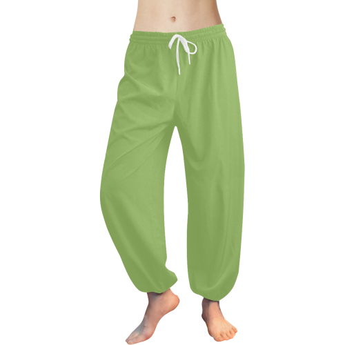 Bright Lime Green Women's All Over Print Harem Pants (Model L18)