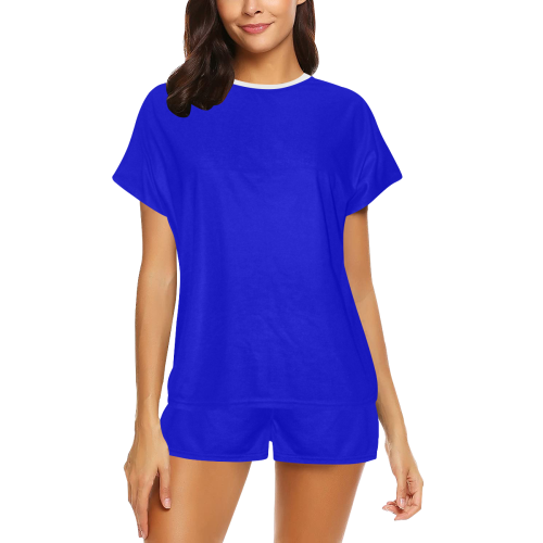 color medium blue Women's Short Pajama Set