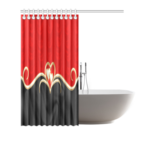 Elegant Red Black Love Shower Curtain 66"x72"