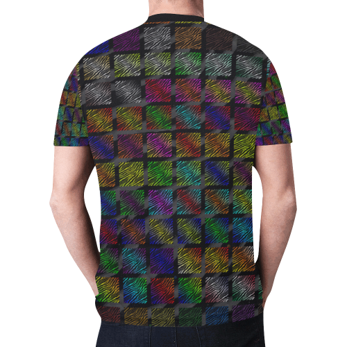Ripped SpaceTime Stripes Collection New All Over Print T-shirt for Men/Large Size (Model T45)