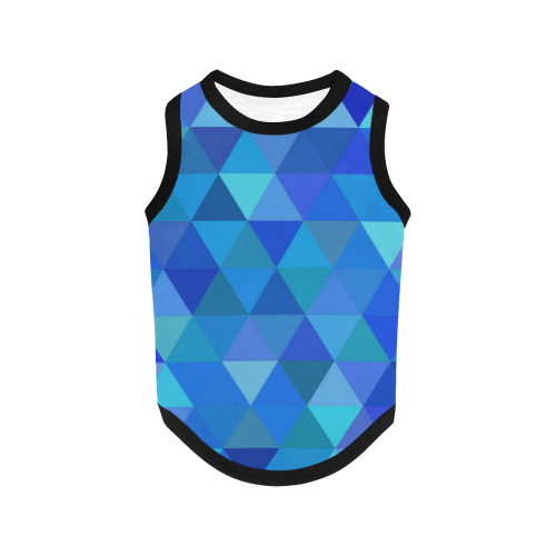 Autumn Colored Triangles Blue All Over Print Pet Tank Top