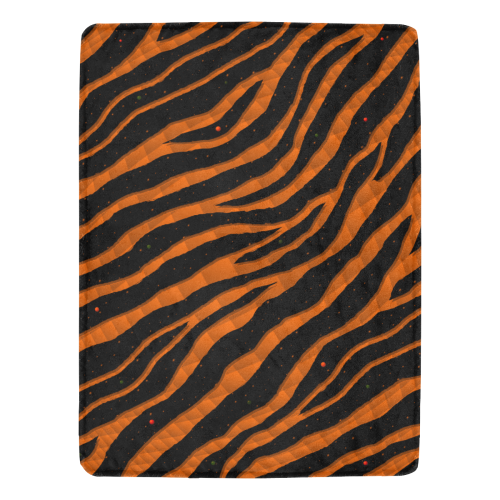Ripped SpaceTime Stripes - Orange Ultra-Soft Micro Fleece Blanket 60"x80"