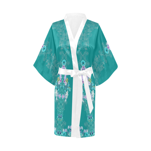 floral-green Kimono Robe