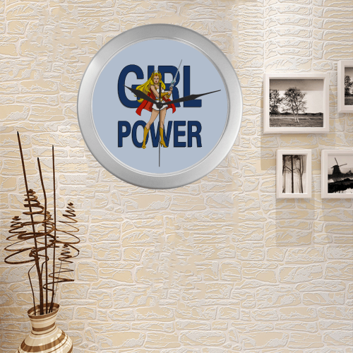 Girl Power (She-Ra) Silver Color Wall Clock