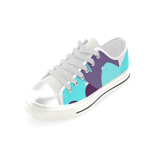 Modern Pattern 15 Low Top Canvas Shoes for Kid (Model 018)