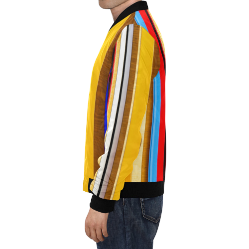 Colorful abstract pattern stripe art All Over Print Bomber Jacket for Men/Large Size (Model H19)