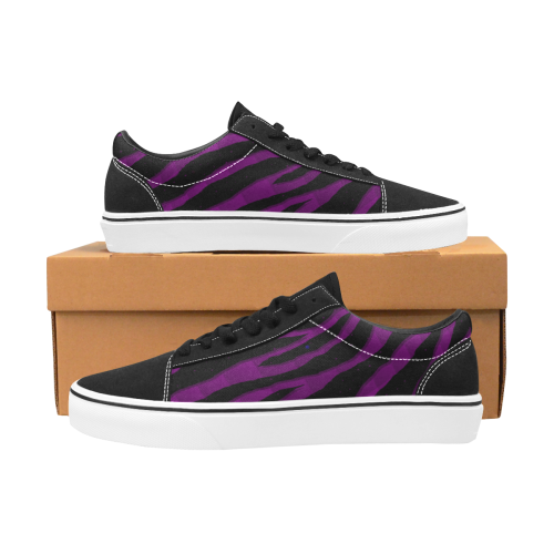 Ripped SpaceTime Stripes - Purple Men's Low Top Skateboarding Shoes (Model E001-2)