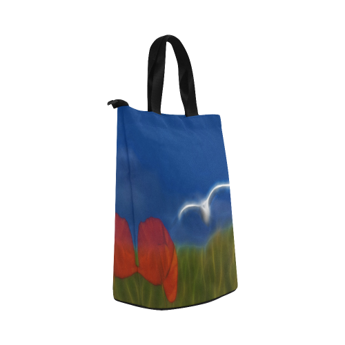 Wonderfull Summer with Seagull and Poppy Nylon Lunch Tote Bag (Model 1670)