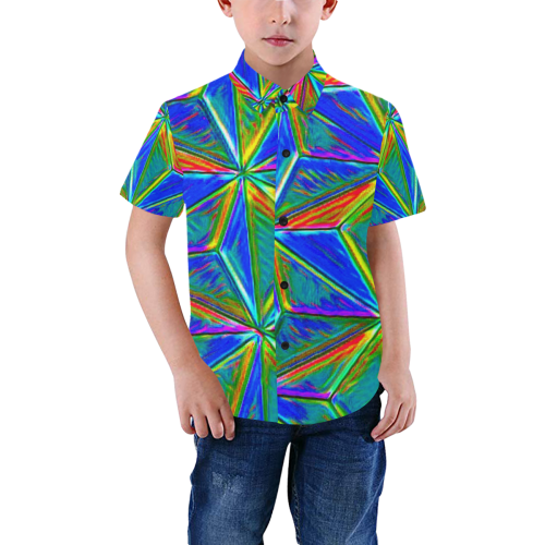 Vivid Life 1E  by JamColors Boys' All Over Print Short Sleeve Shirt (Model T59)