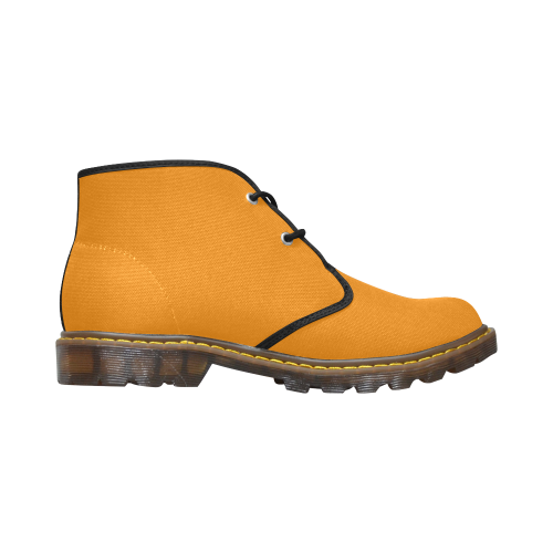 color dark orange Men's Canvas Chukka Boots (Model 2402-1)