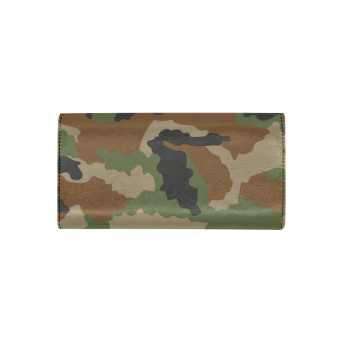 woodland camouflage pattern Women's Flap Wallet (Model 1707)