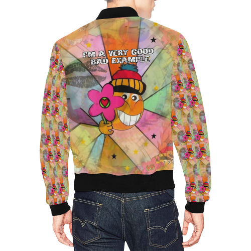 I´m a very good Bad Example Popart by Nico Bielow All Over Print Bomber Jacket for Men/Large Size (Model H19)