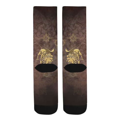 Steampunk Zodiac Leo Men's Custom Socks