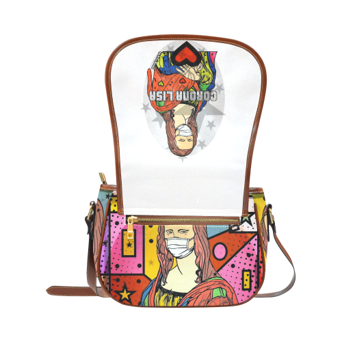 Corona Lisa Pop Art by Nico Bielow Saddle Bag/Large (Model 1649)