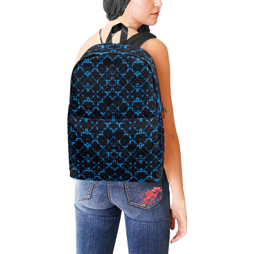 Diagonal Blue & Black Plaid  modern style Unisex Classic Backpack (Model 1673)