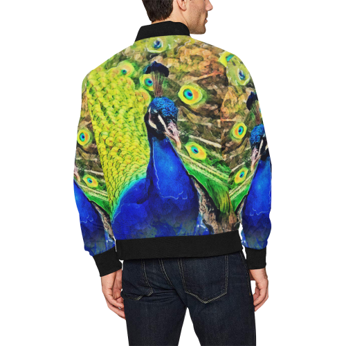 peacock All Over Print Bomber Jacket for Men (Model H31)