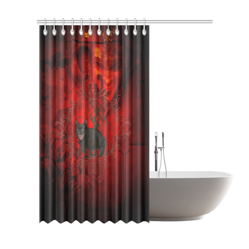 Funny angry cat Shower Curtain 72"x84"