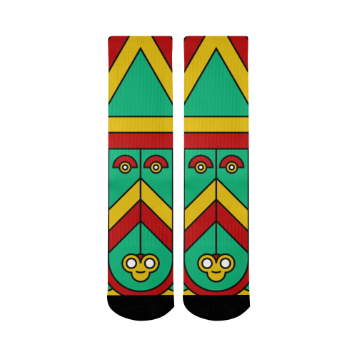 Aztec Spiritual Tribal Mid-Calf Socks (Black Sole)