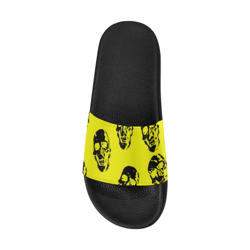 hot skulls, yellow by JamColors Women's Slide Sandals (Model 057)