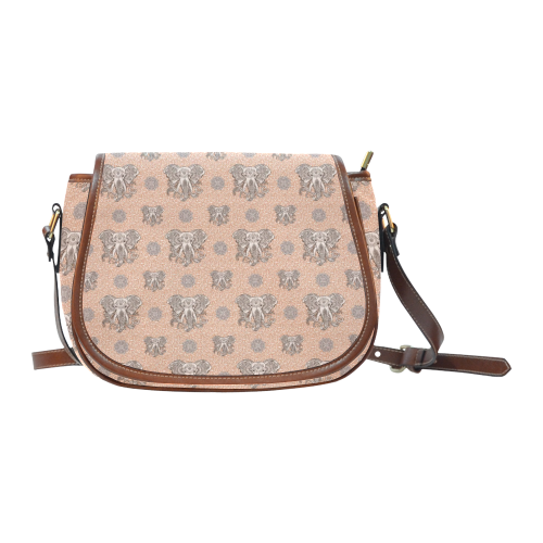 Ethnic Elephant Mandala Pattern Saddle Bag/Small (Model 1649) Full Customization