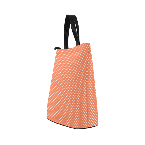 Appricot polka dots Nylon Lunch Tote Bag (Model 1670)
