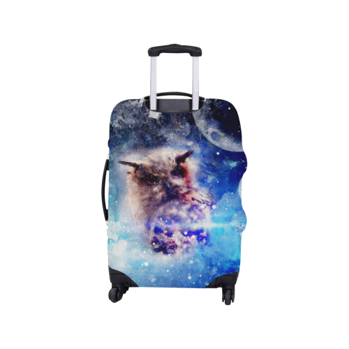 Watercolor, owl in the unoverse Luggage Cover/Small 18"-21"